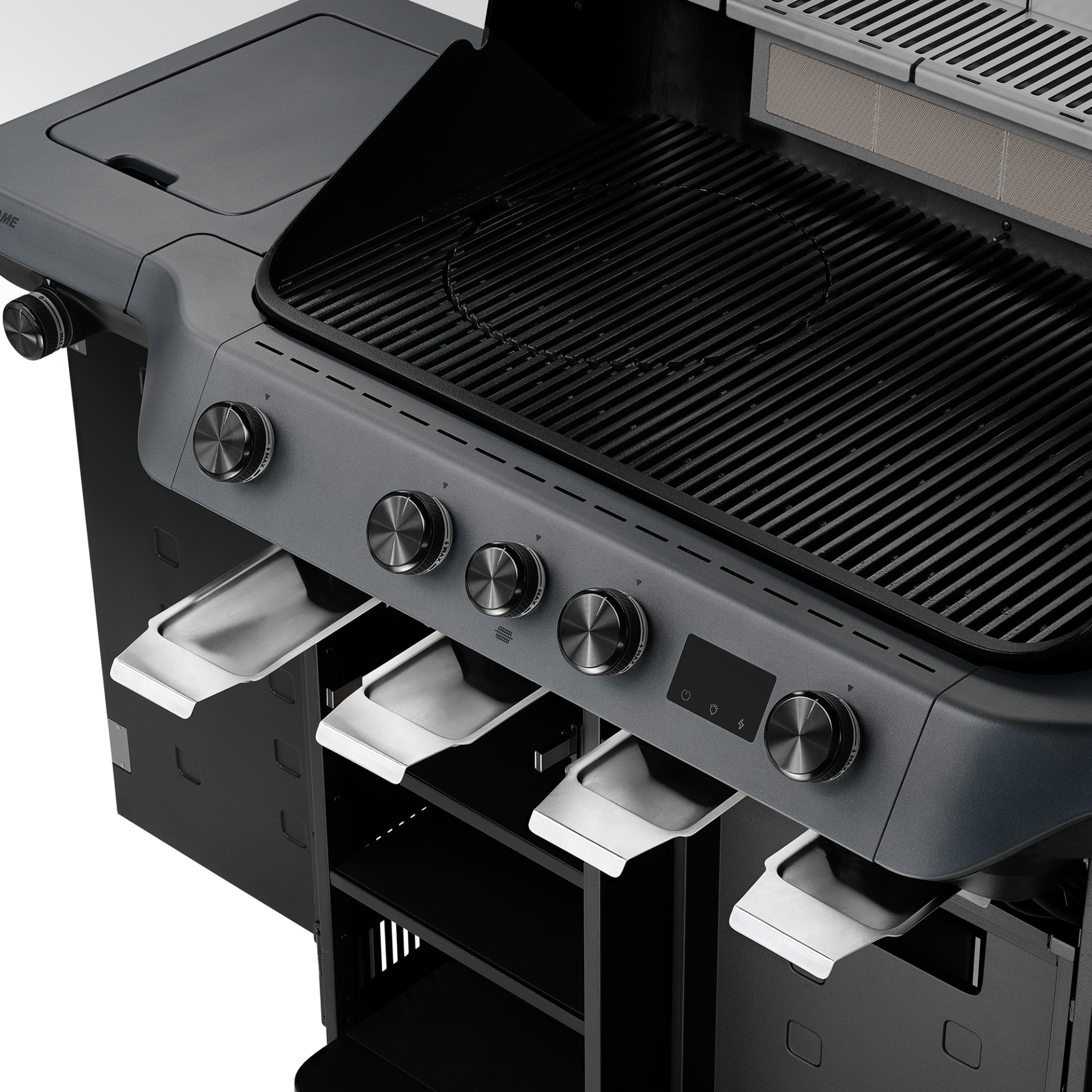 Rösle Blazeflame Master 4 detailansicht grillfläche und fettabtropfschale